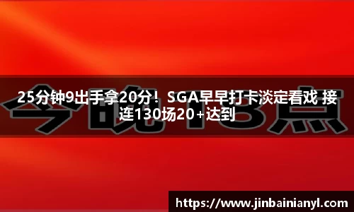25分钟9出手拿20分！SGA早早打卡淡定看戏 接连130场20+达到
